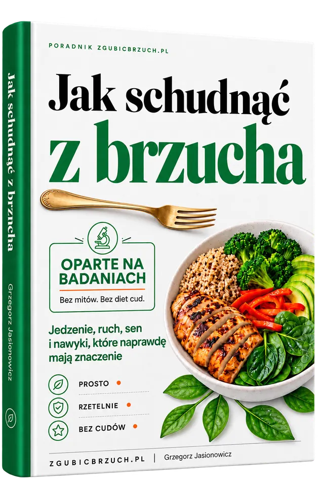 Okładka ebooka "Jak schudnąć z brzucha", nawyki poparte badaniami, zgubicbrzuch.pl
